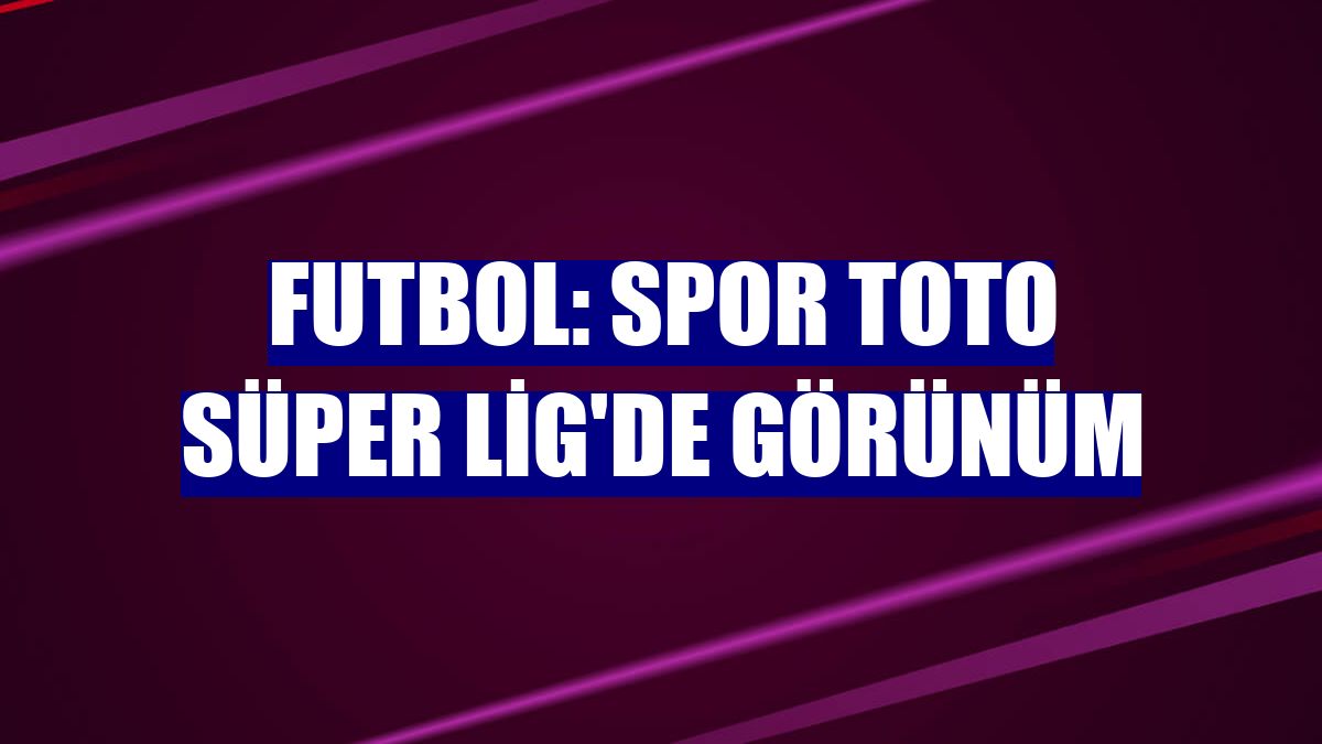 Futbol: Spor Toto Süper Lig'de görünüm