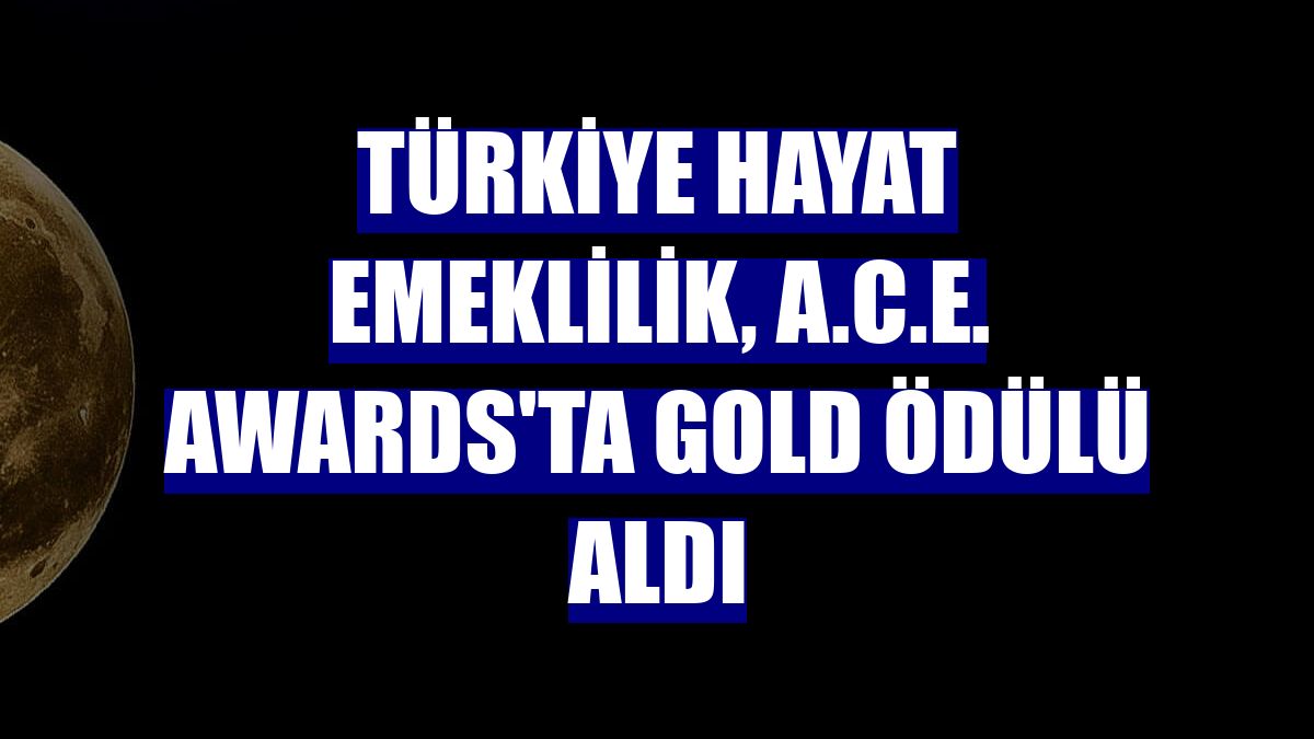 Türkiye Hayat Emeklilik, A.C.E. Awards'ta gold ödülü aldı