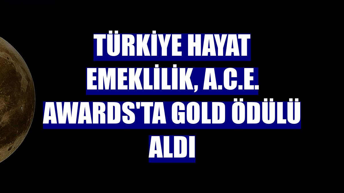 Türkiye Hayat Emeklilik, A.C.E. Awards'ta gold ödülü aldı