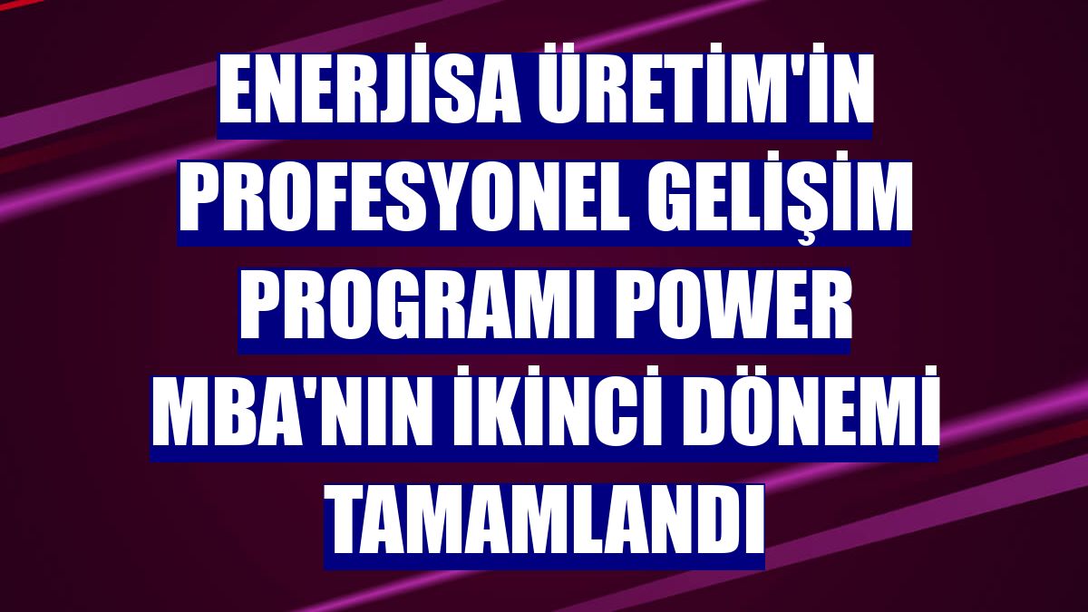 Enerjisa Üretim'in profesyonel gelişim programı Power MBA'nın ikinci dönemi tamamlandı