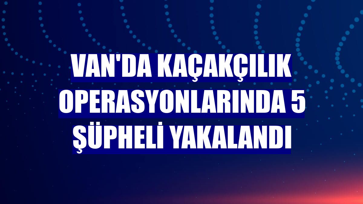 Van'da kaçakçılık operasyonlarında 5 şüpheli yakalandı