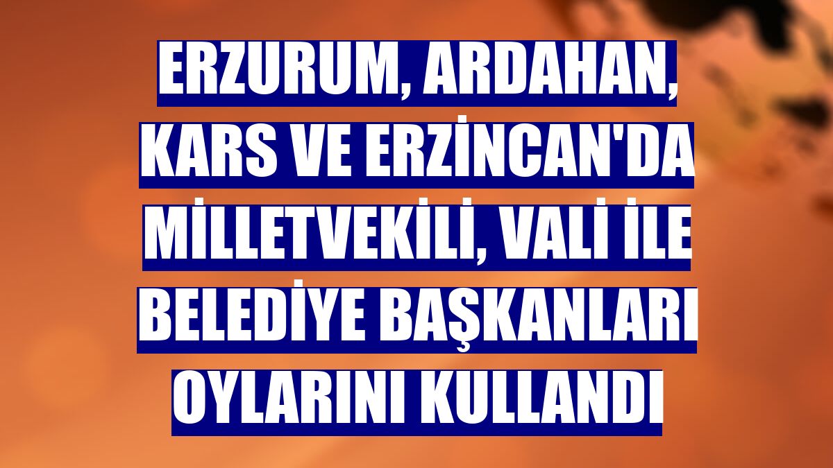 Erzurum, Ardahan, Kars ve Erzincan'da milletvekili, vali ile belediye başkanları oylarını kullandı