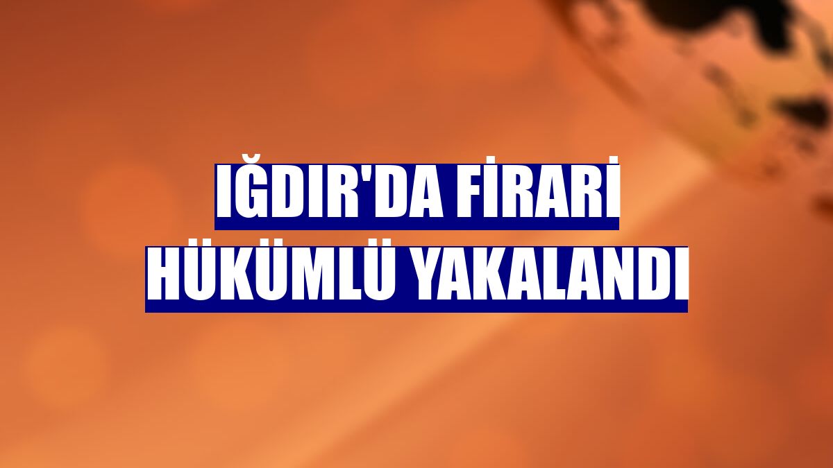 Iğdır'da firari hükümlü yakalandı