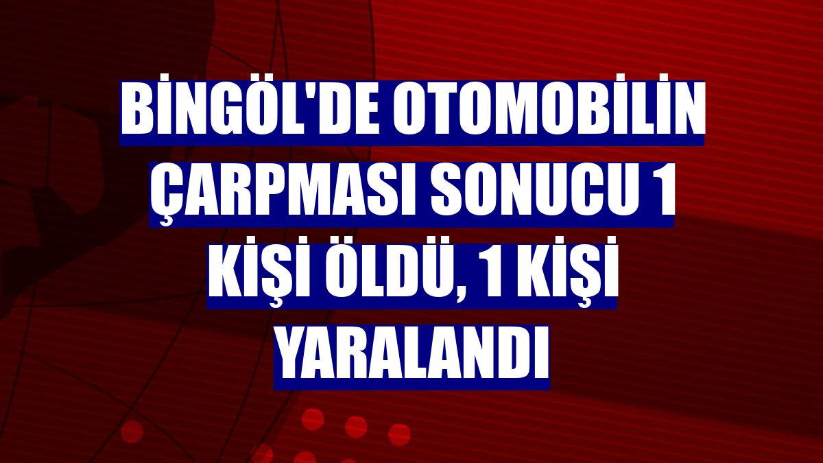 Bingöl'de otomobilin çarpması sonucu 1 kişi öldü, 1 kişi yaralandı