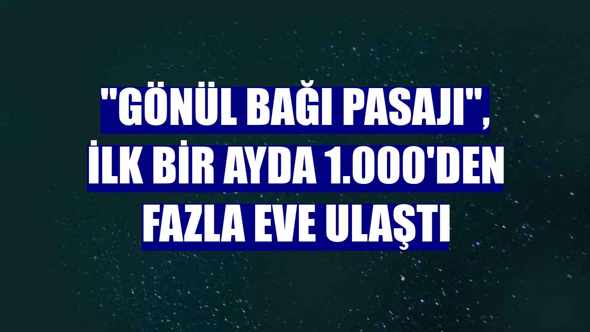 'Gönül Bağı Pasajı', ilk bir ayda 1.000'den fazla eve ulaştı