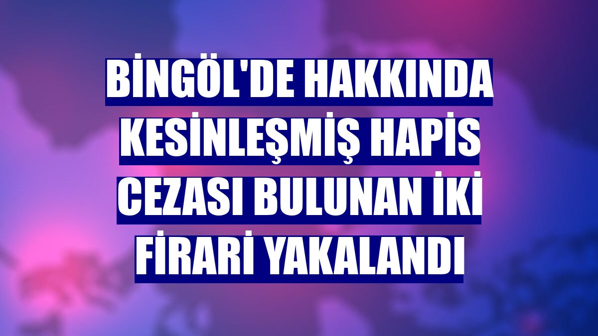 Bingöl'de hakkında kesinleşmiş hapis cezası bulunan iki firari yakalandı
