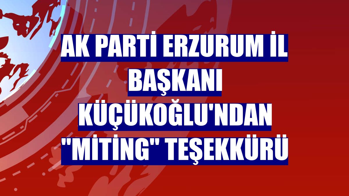 AK Parti Erzurum İl Başkanı Küçükoğlu'ndan "miting" teşekkürü