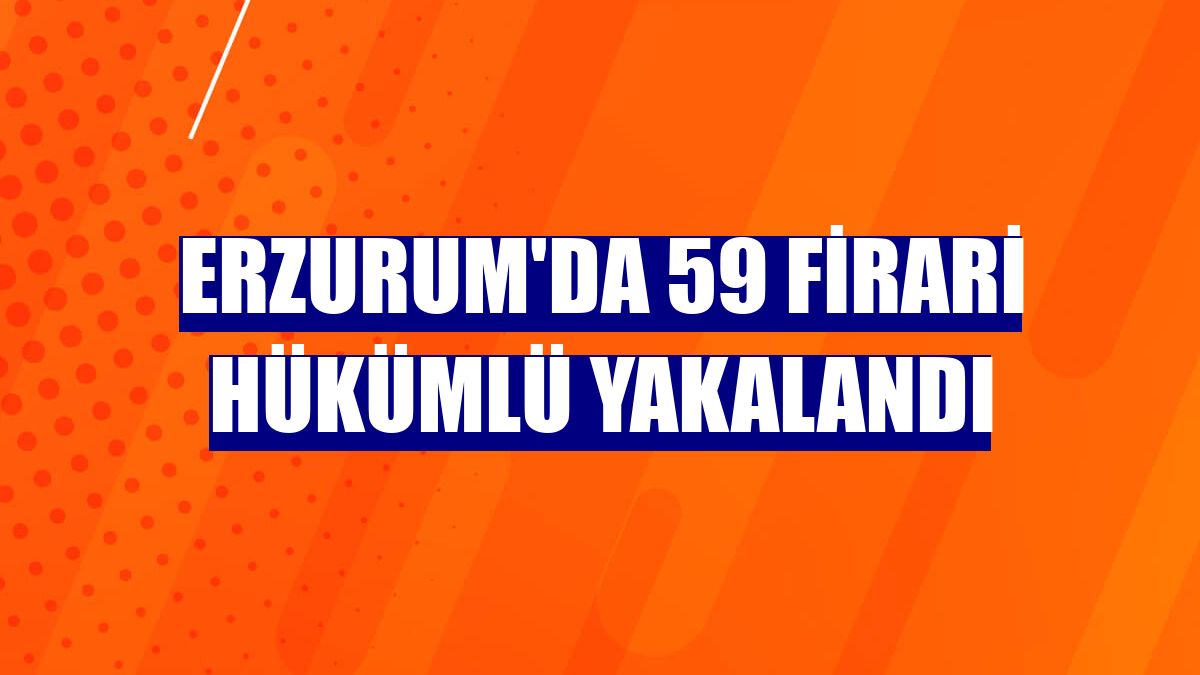 Erzurum'da 59 firari hükümlü yakalandı