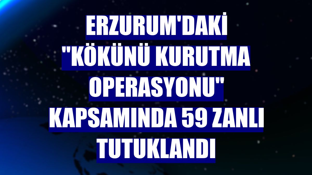 Erzurum'daki "Kökünü Kurutma Operasyonu" kapsamında 59 zanlı tutuklandı