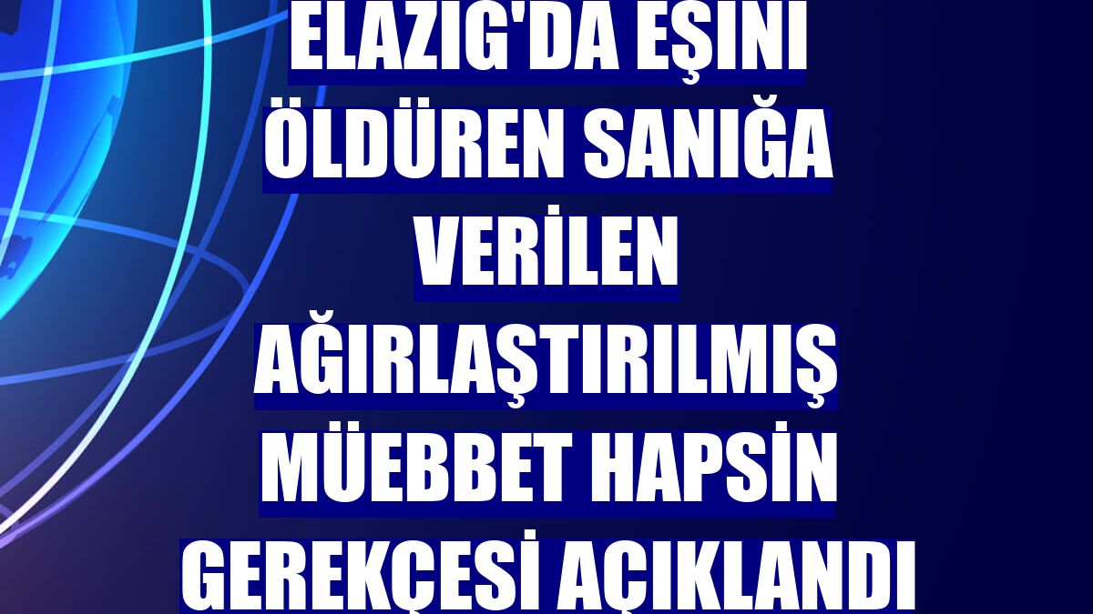 Elazığ'da eşini öldüren sanığa verilen ağırlaştırılmış müebbet hapsin gerekçesi açıklandı