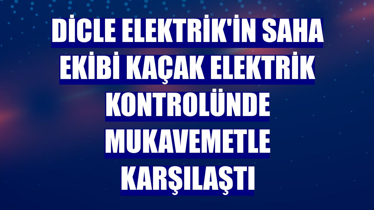 Dicle Elektrik'in saha ekibi kaçak elektrik kontrolünde mukavemetle karşılaştı