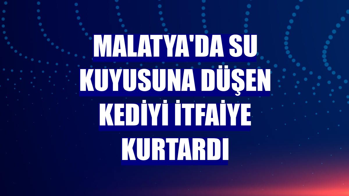 Malatya'da su kuyusuna düşen kediyi itfaiye kurtardı