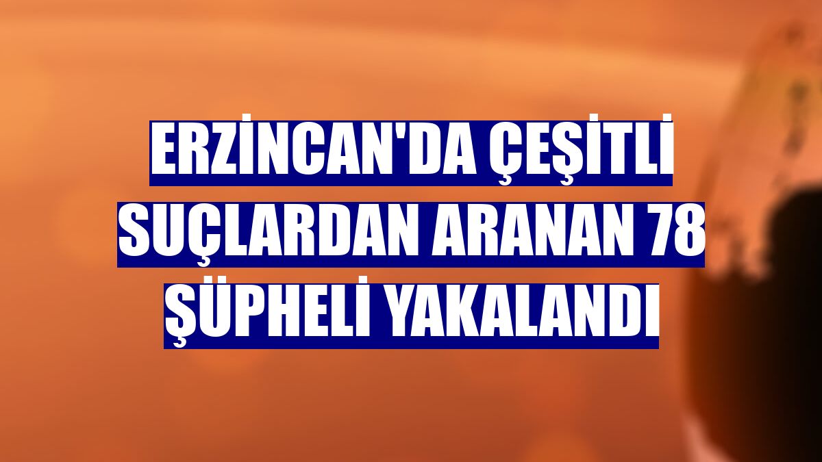 Erzincan'da çeşitli suçlardan aranan 78 şüpheli yakalandı