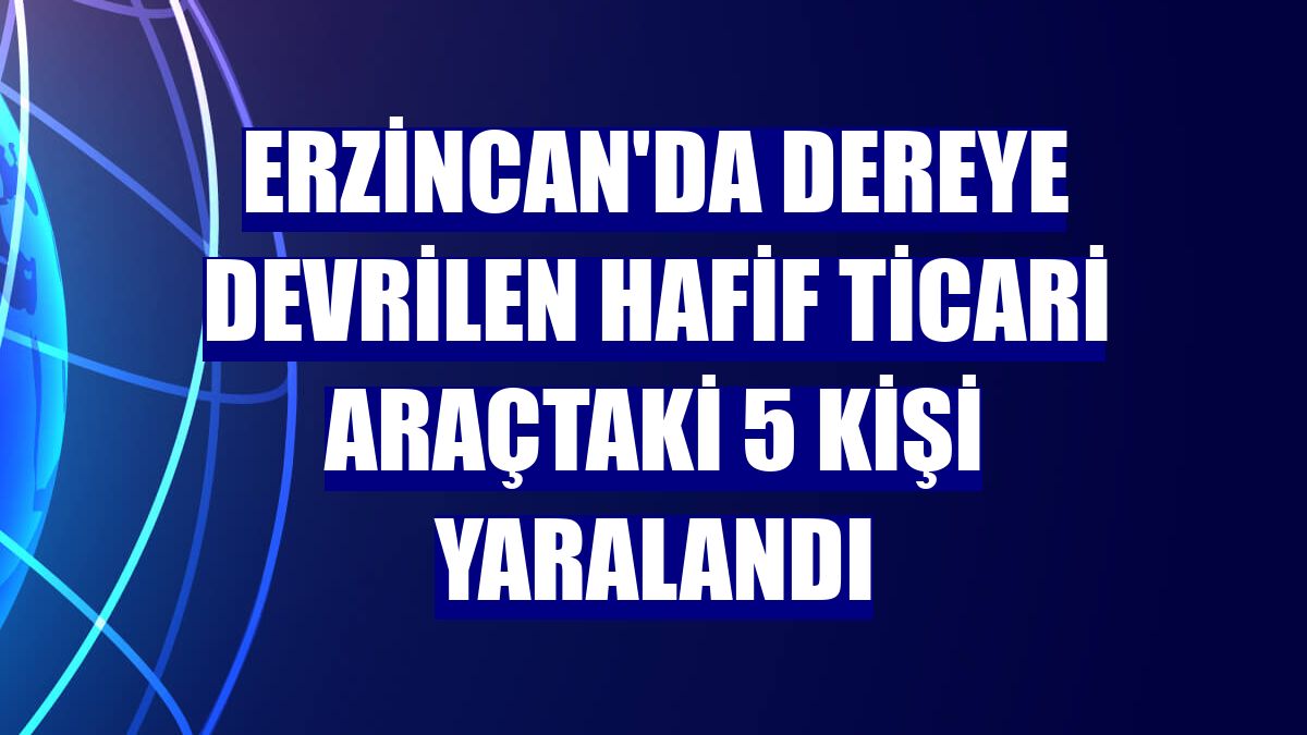 Erzincan'da dereye devrilen hafif ticari araçtaki 5 kişi yaralandı
