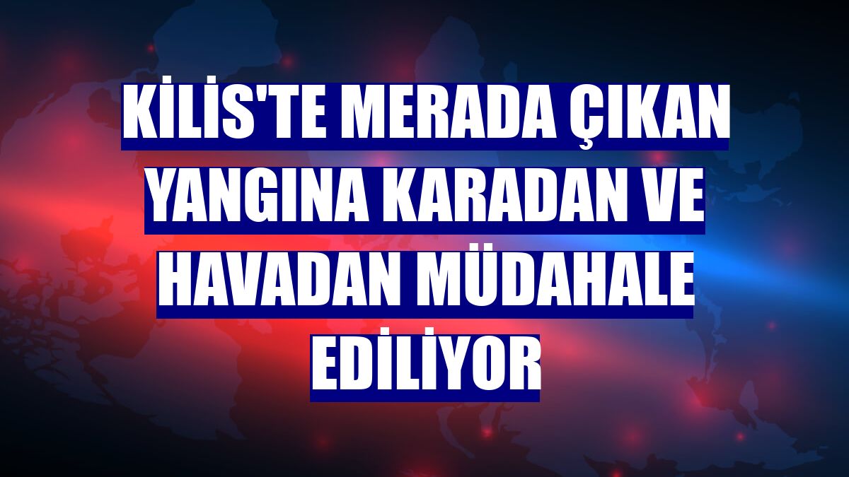 Kilis'te merada çıkan yangına karadan ve havadan müdahale ediliyor