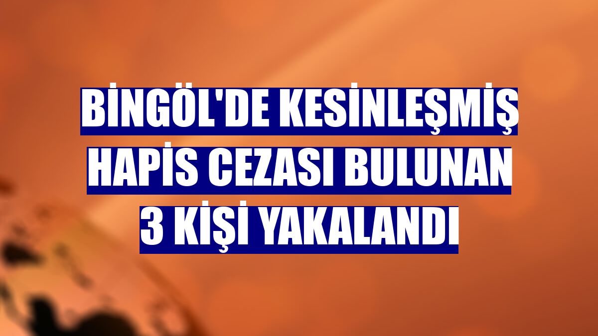 Bingöl'de kesinleşmiş hapis cezası bulunan 3 kişi yakalandı