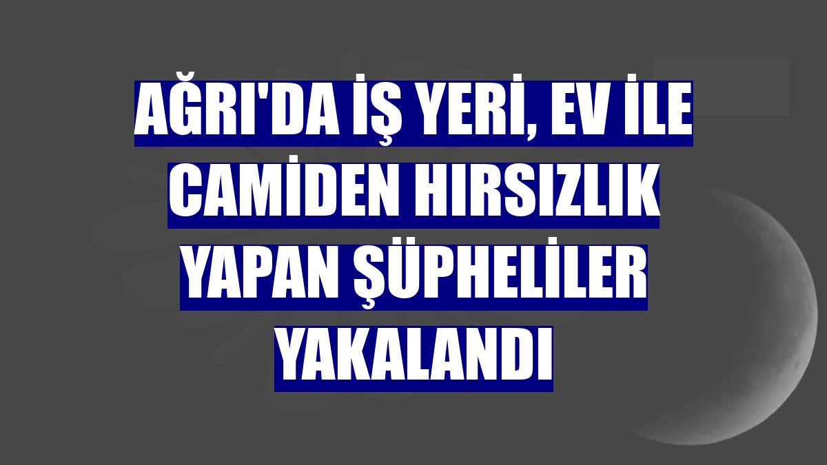Ağrı'da iş yeri, ev ile camiden hırsızlık yapan şüpheliler yakalandı