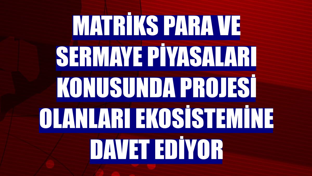 Matriks para ve sermaye piyasaları konusunda projesi olanları ekosistemine davet ediyor