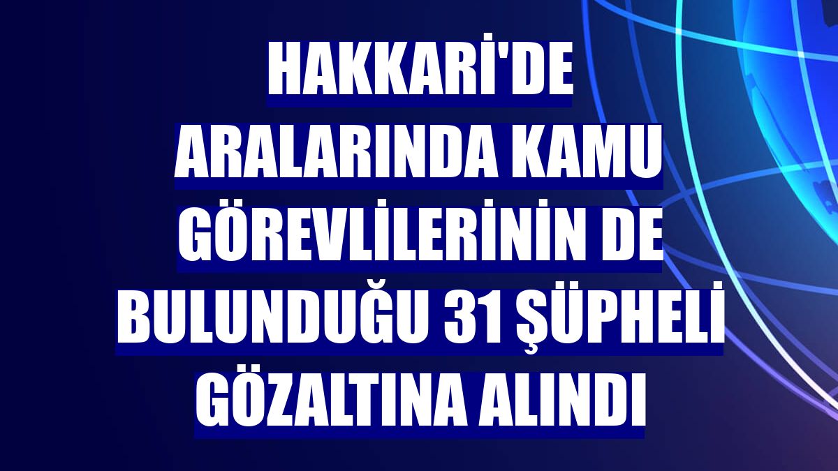 Hakkari'de aralarında kamu görevlilerinin de bulunduğu 31 şüpheli gözaltına alındı