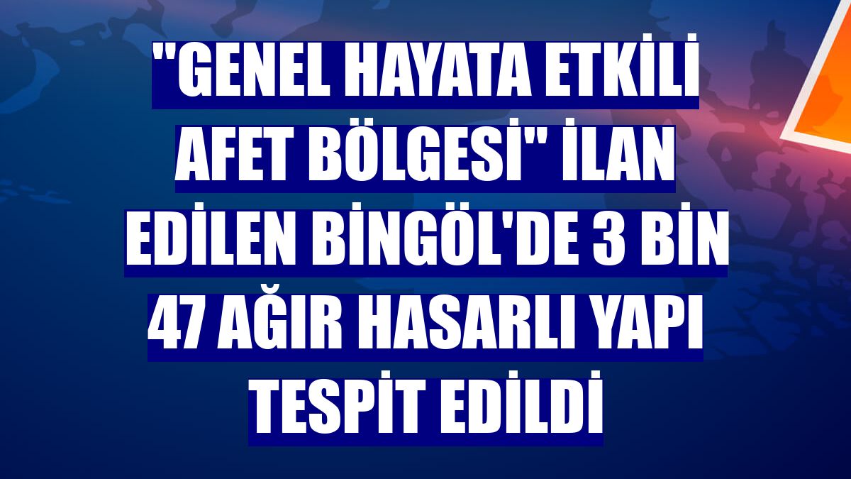 "Genel Hayata Etkili Afet Bölgesi" ilan edilen Bingöl'de 3 bin 47 ağır hasarlı yapı tespit edildi