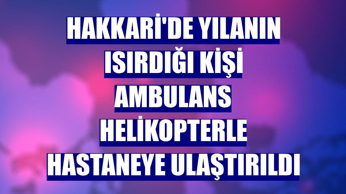 Hakkari'de yılanın ısırdığı kişi ambulans helikopterle hastaneye ulaştırıldı