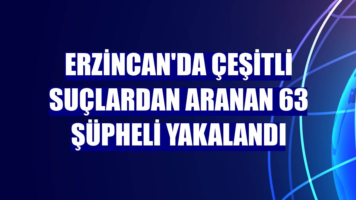 Erzincan'da çeşitli suçlardan aranan 63 şüpheli yakalandı