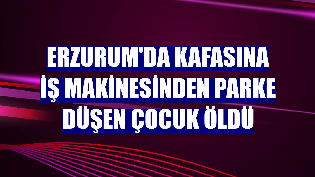 Erzurum'da kafasına iş makinesinden parke düşen çocuk öldü