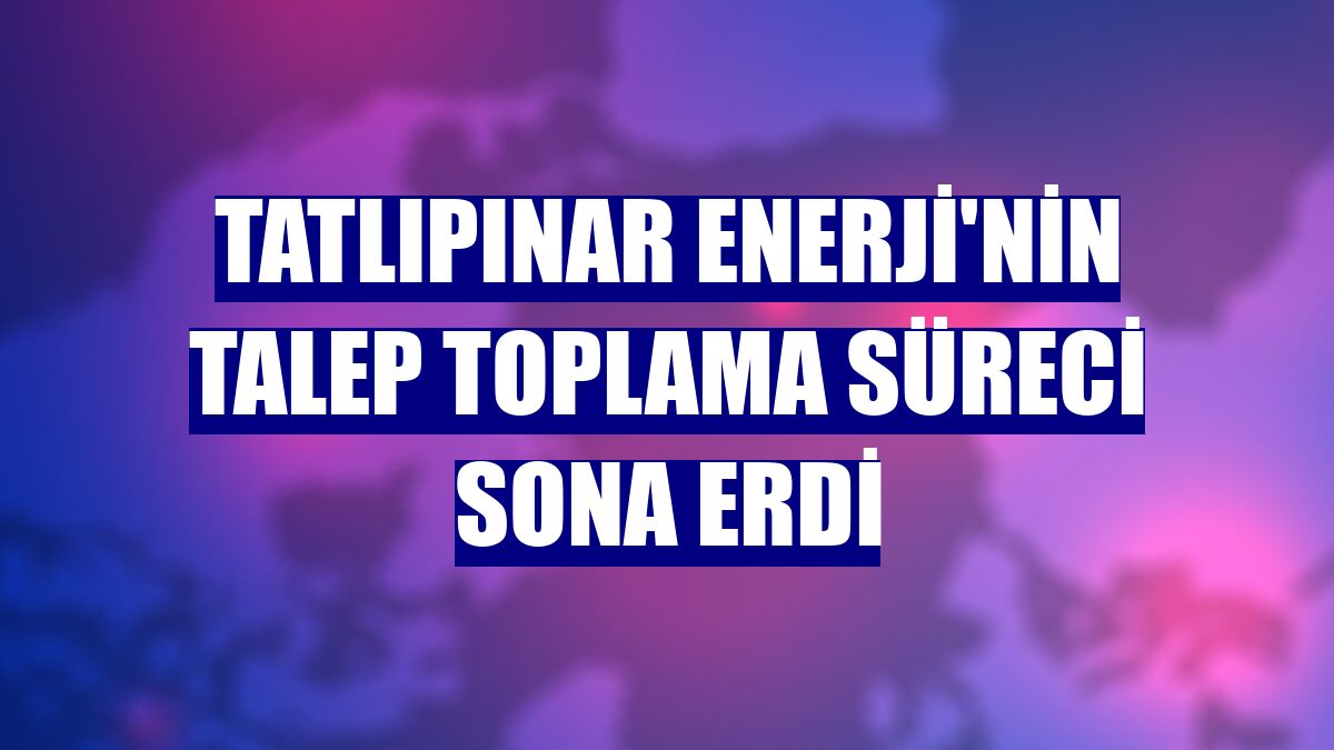 Tatlıpınar Enerji'nin talep toplama süreci sona erdi