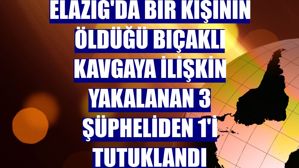 Elazığ'da bir kişinin öldüğü bıçaklı kavgaya ilişkin yakalanan 3 şüpheliden 1'i tutuklandı
