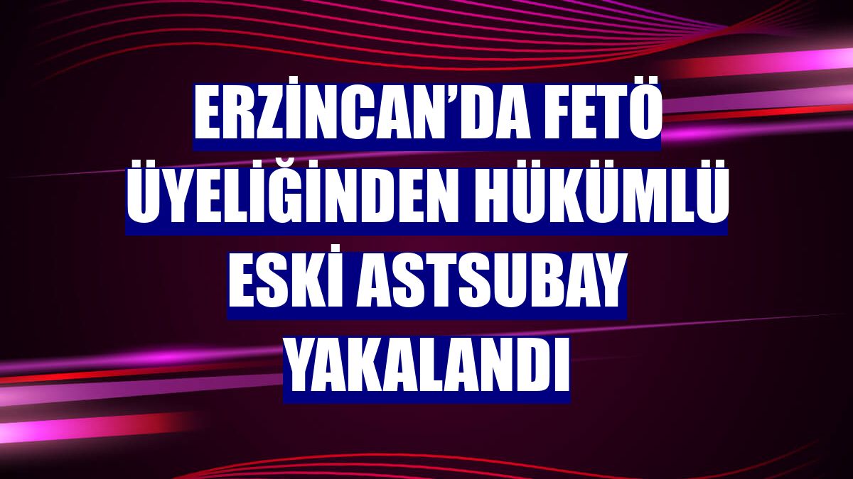 Erzincan’da FETÖ üyeliğinden hükümlü eski astsubay yakalandı