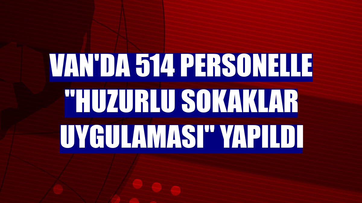 Van'da 514 personelle "Huzurlu Sokaklar Uygulaması" yapıldı