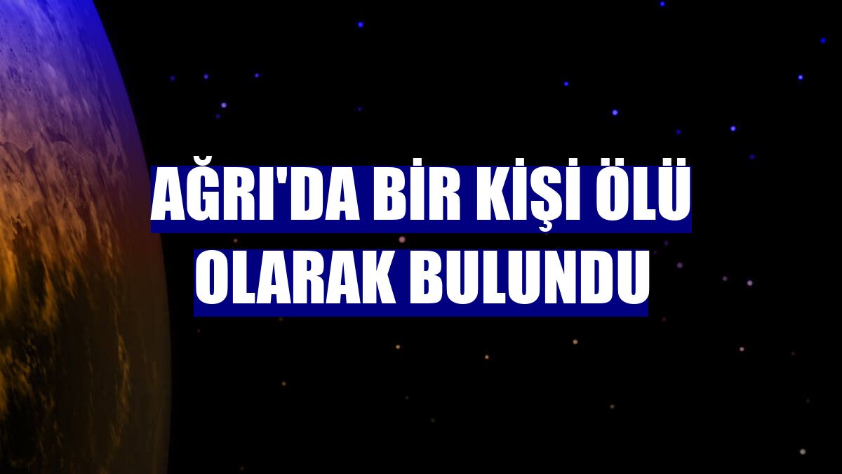 Ağrı'da bir kişi ölü olarak bulundu