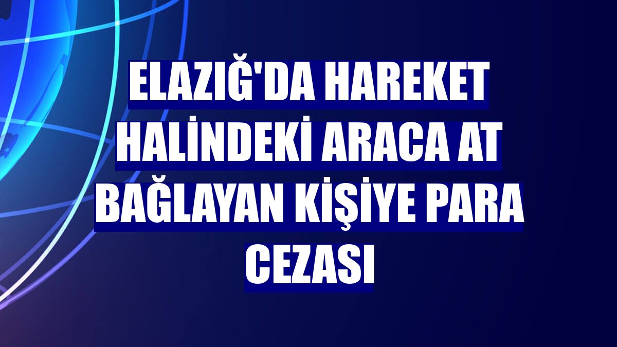 Elazığ'da hareket halindeki araca at bağlayan kişiye para cezası