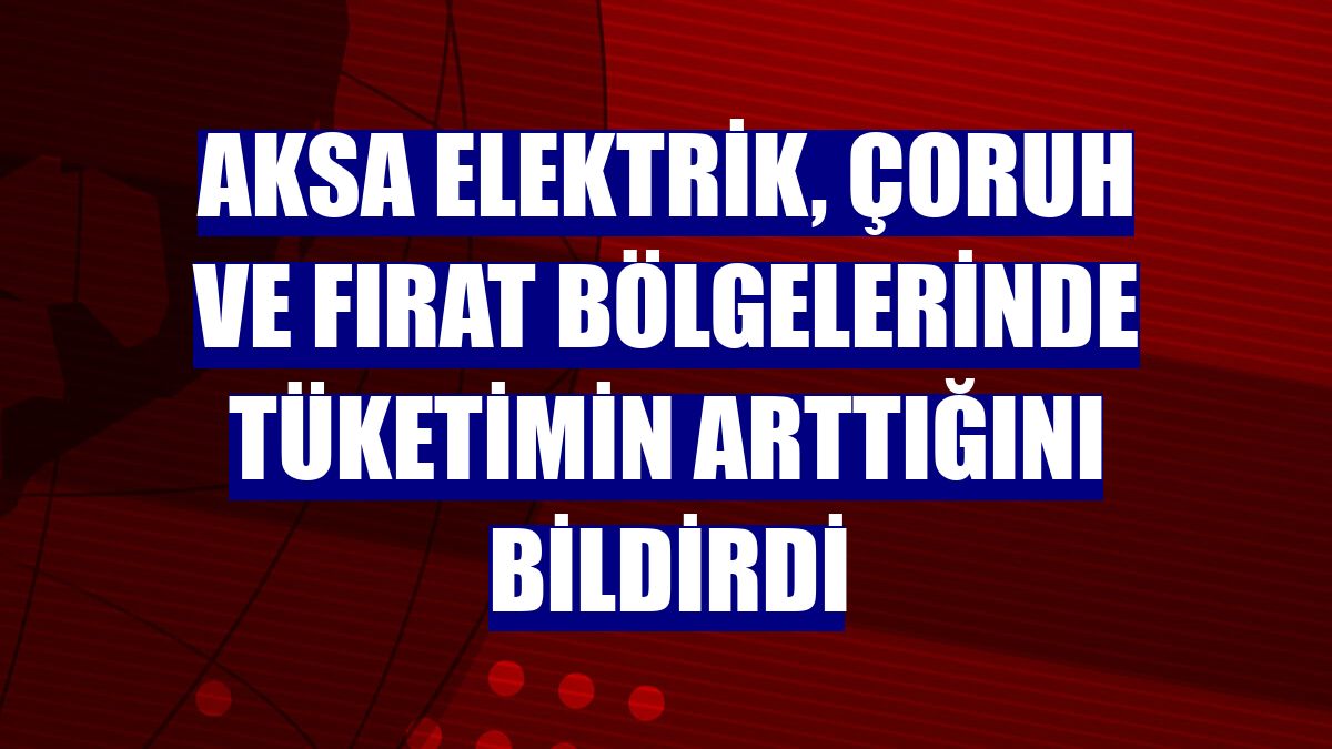 Aksa Elektrik, Çoruh ve Fırat bölgelerinde tüketimin arttığını bildirdi