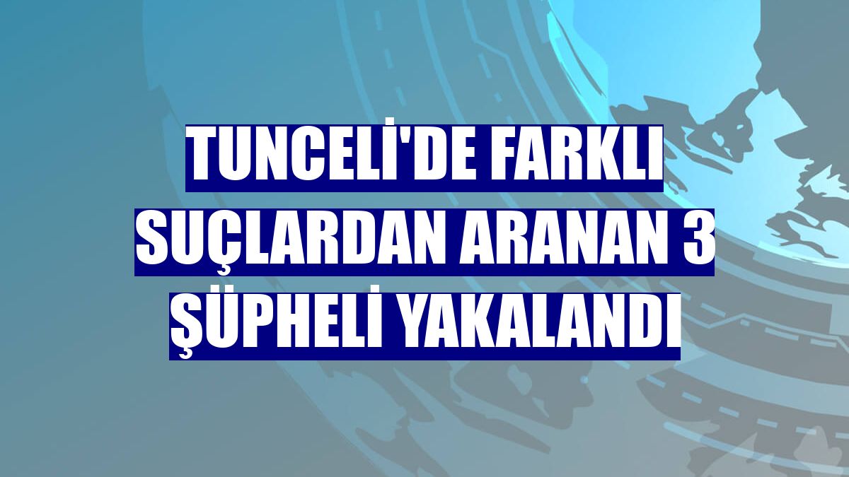 Tunceli'de farklı suçlardan aranan 3 şüpheli yakalandı