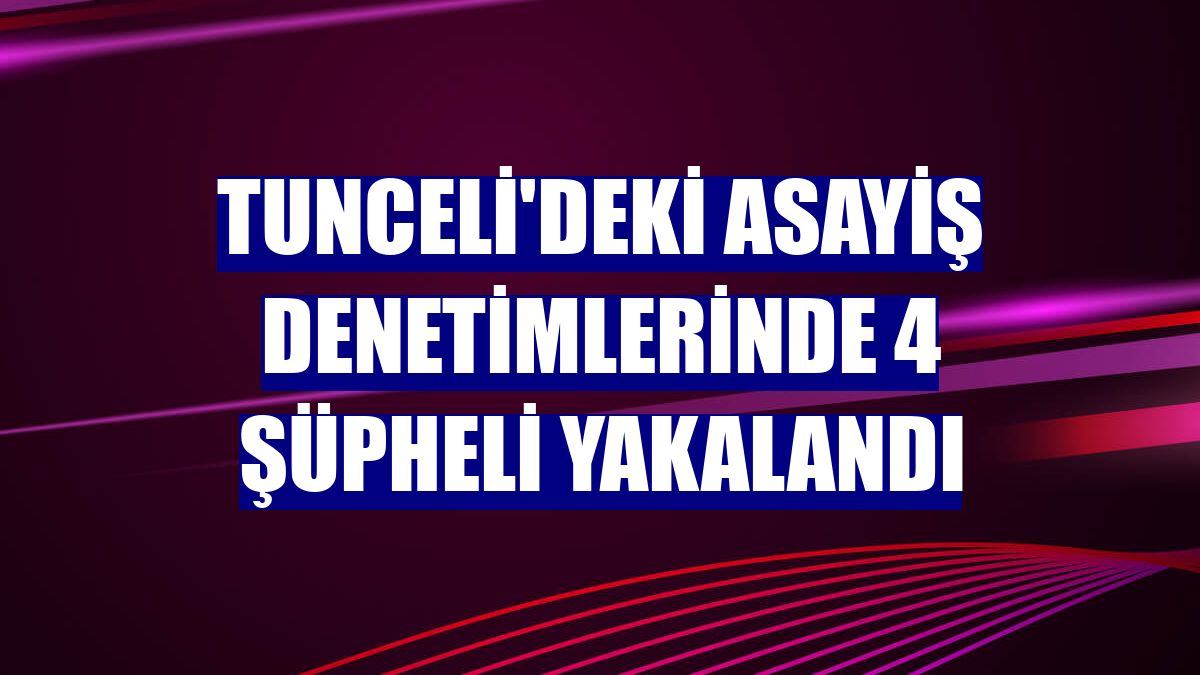 Tunceli'deki asayiş denetimlerinde 4 şüpheli yakalandı
