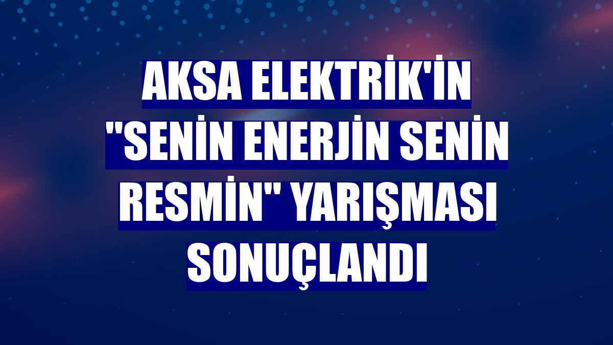 Aksa Elektrik'in 'Senin Enerjin Senin Resmin' yarışması sonuçlandı