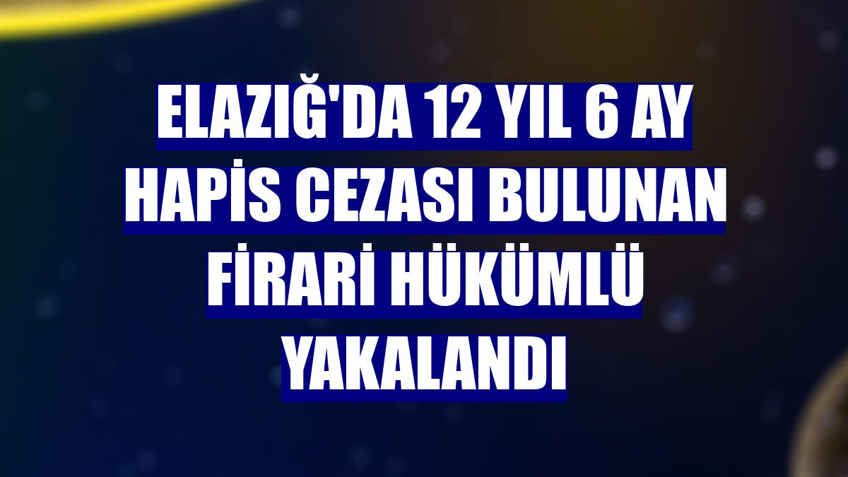 Elazığ'da 12 yıl 6 ay hapis cezası bulunan firari hükümlü yakalandı