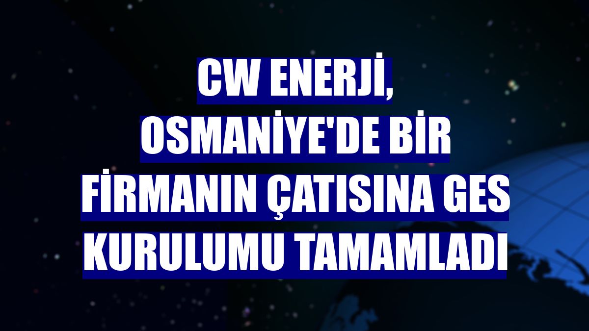 CW Enerji, Osmaniye'de bir firmanın çatısına GES kurulumu tamamladı