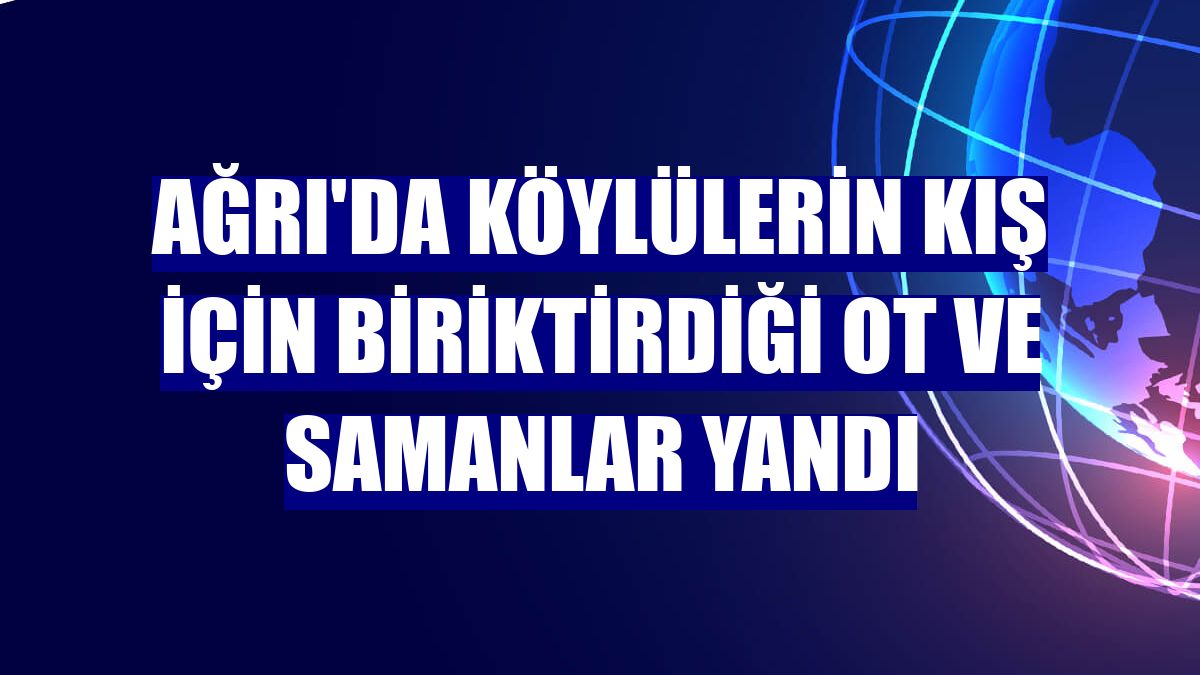 Ağrı'da köylülerin kış için biriktirdiği ot ve samanlar yandı