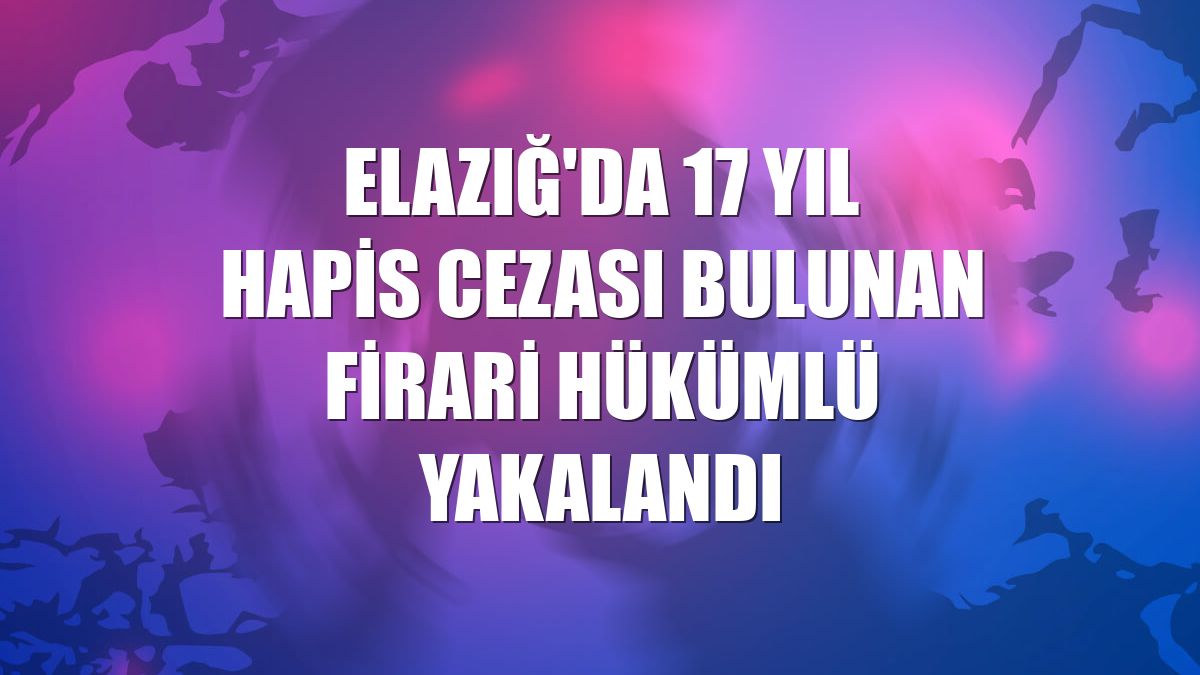 Elazığ'da 17 yıl hapis cezası bulunan firari hükümlü yakalandı