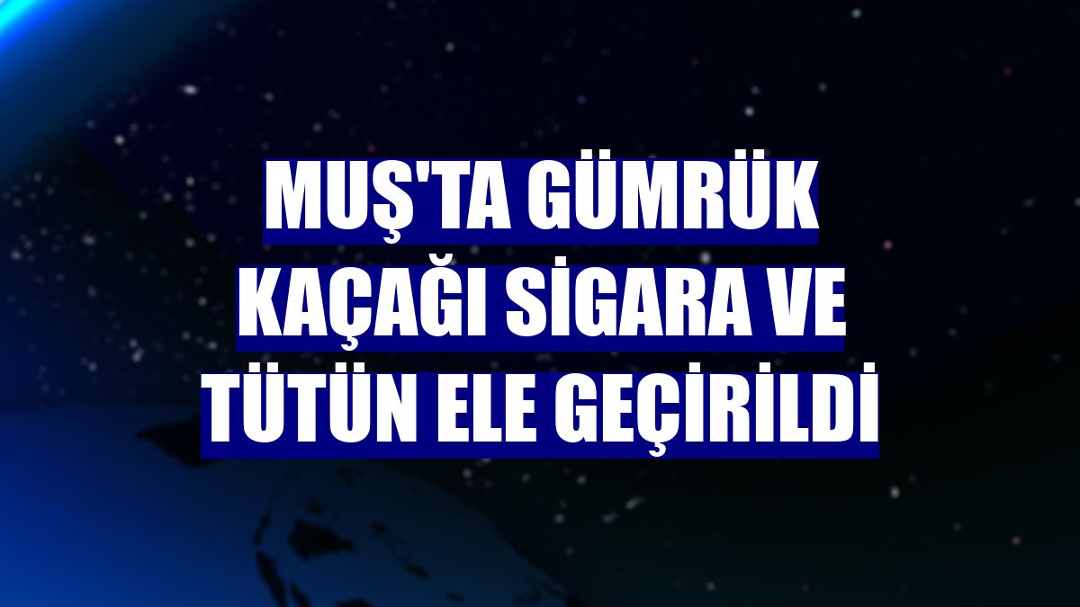 Muş'ta gümrük kaçağı sigara ve tütün ele geçirildi