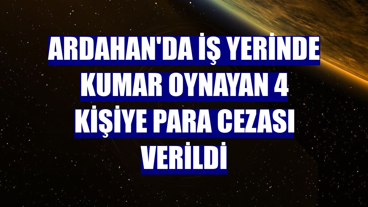 Ardahan'da iş yerinde kumar oynayan 4 kişiye para cezası verildi