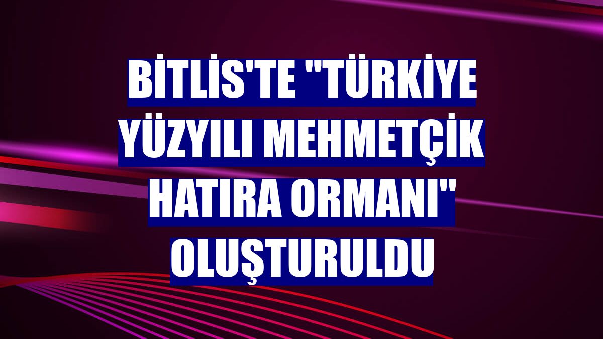 Bitlis'te 'Türkiye Yüzyılı Mehmetçik Hatıra Ormanı' oluşturuldu