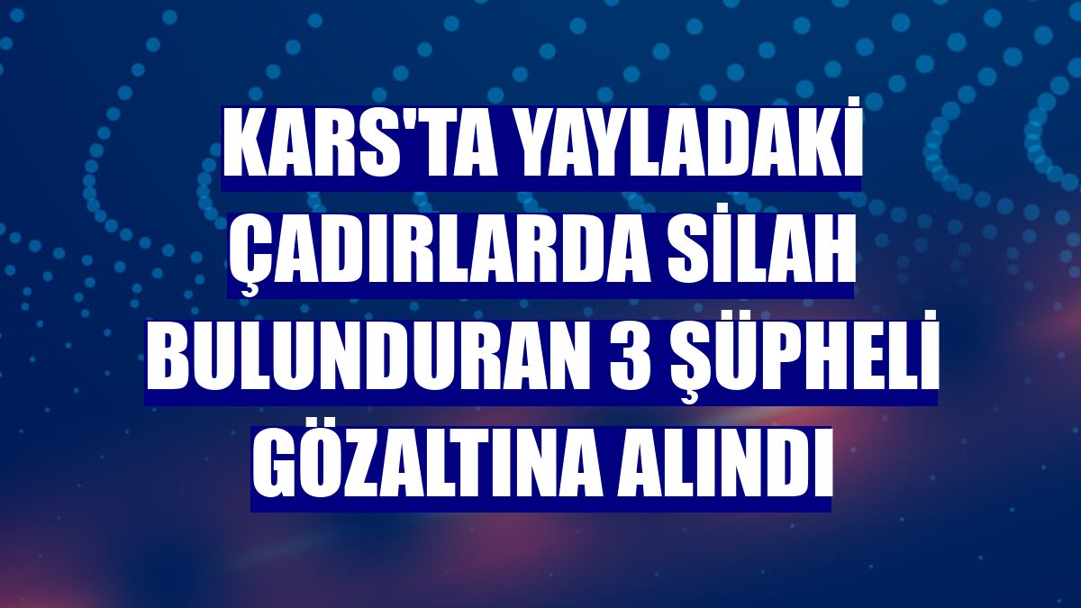 Kars'ta yayladaki çadırlarda silah bulunduran 3 şüpheli gözaltına alındı