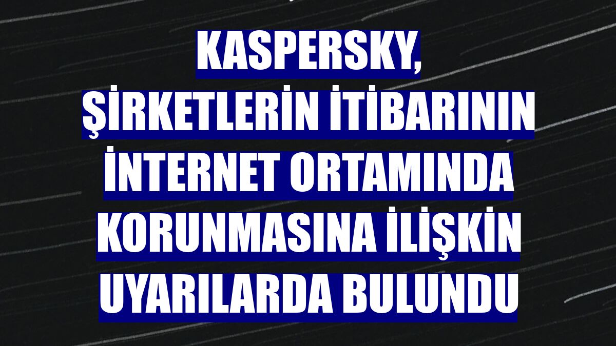 Kaspersky, şirketlerin itibarının internet ortamında korunmasına ilişkin uyarılarda bulundu
