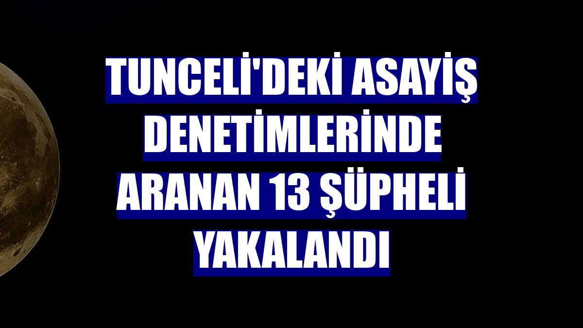 Tunceli'deki asayiş denetimlerinde aranan 13 şüpheli yakalandı