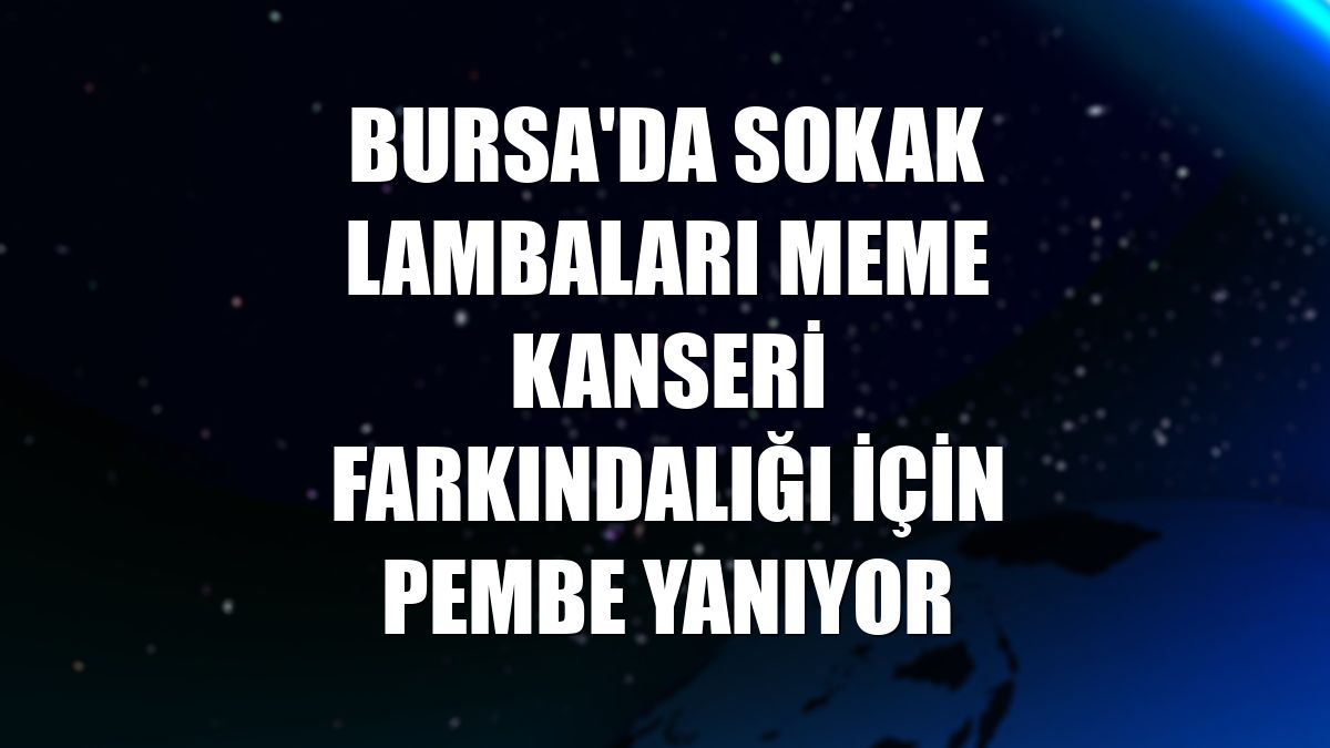 Bursa'da sokak lambaları meme kanseri farkındalığı için pembe yanıyor