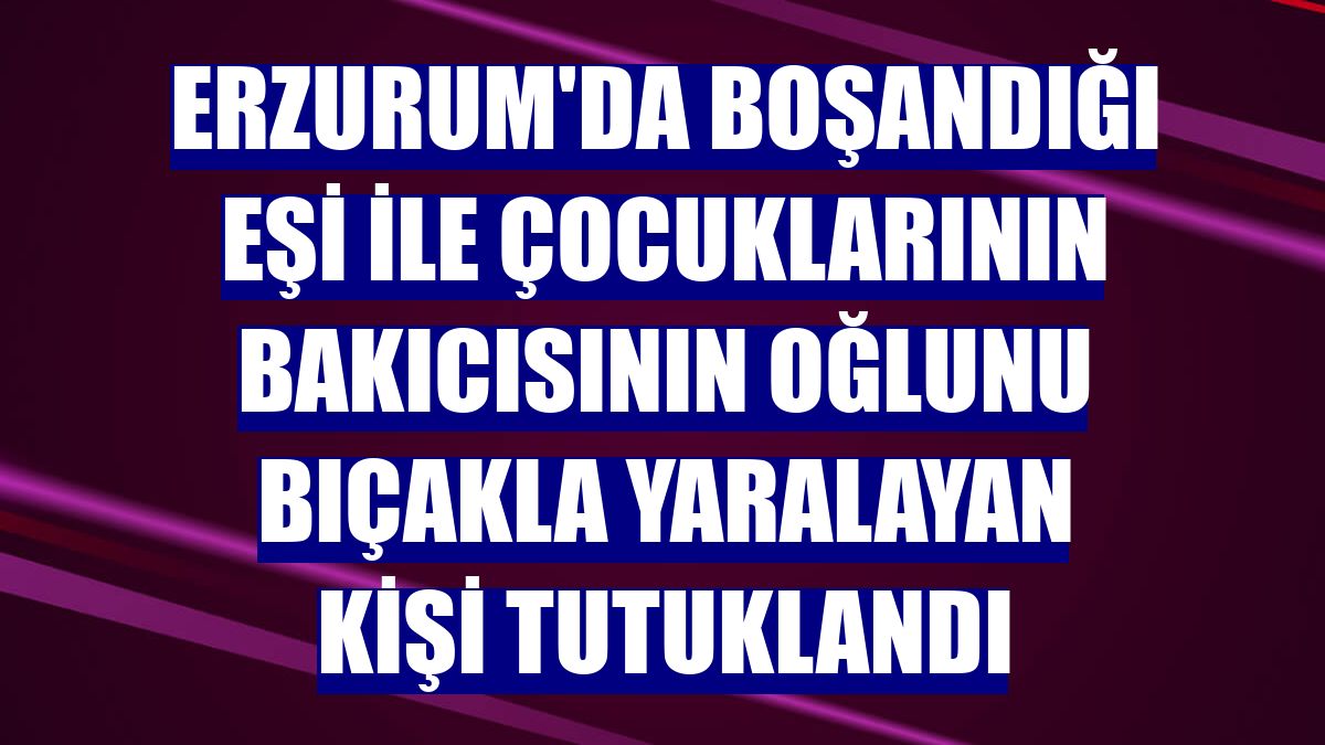 Erzurum'da boşandığı eşi ile çocuklarının bakıcısının oğlunu bıçakla yaralayan kişi tutuklandı