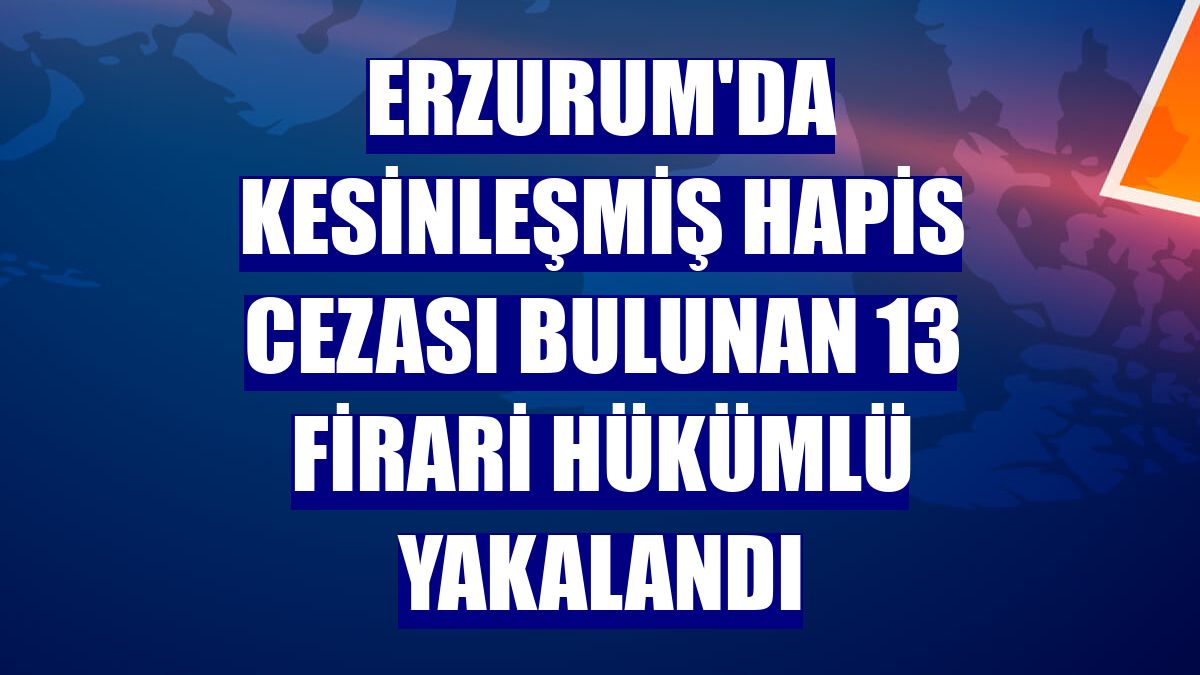 Erzurum'da kesinleşmiş hapis cezası bulunan 13 firari hükümlü yakalandı
